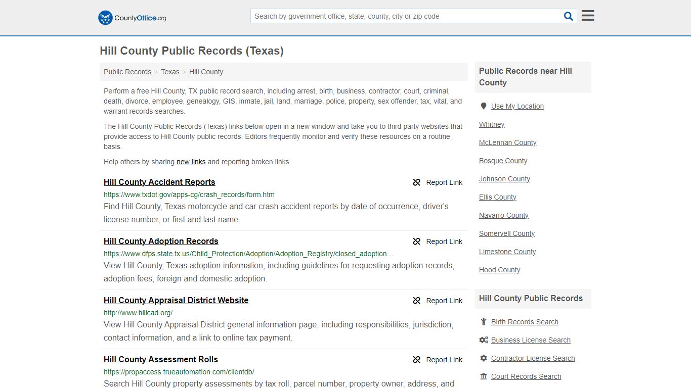 Hill County Public Records (Texas) - County Office