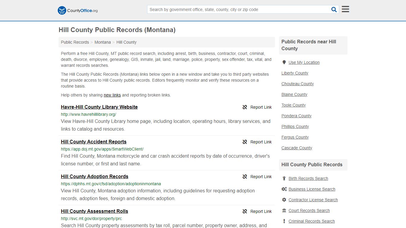 Hill County Public Records (Montana) - County Office